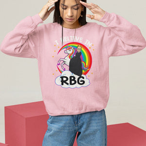 I Believe In RBG Unicorn Feminist Women's Rights Sweatshirt TS09 Light Pink Printyourwear
