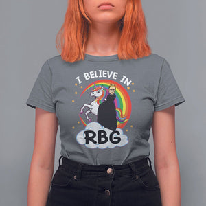 I Believe In RBG Unicorn Feminist Women's Rights T Shirt For Women TS09 Charcoal Printyourwear