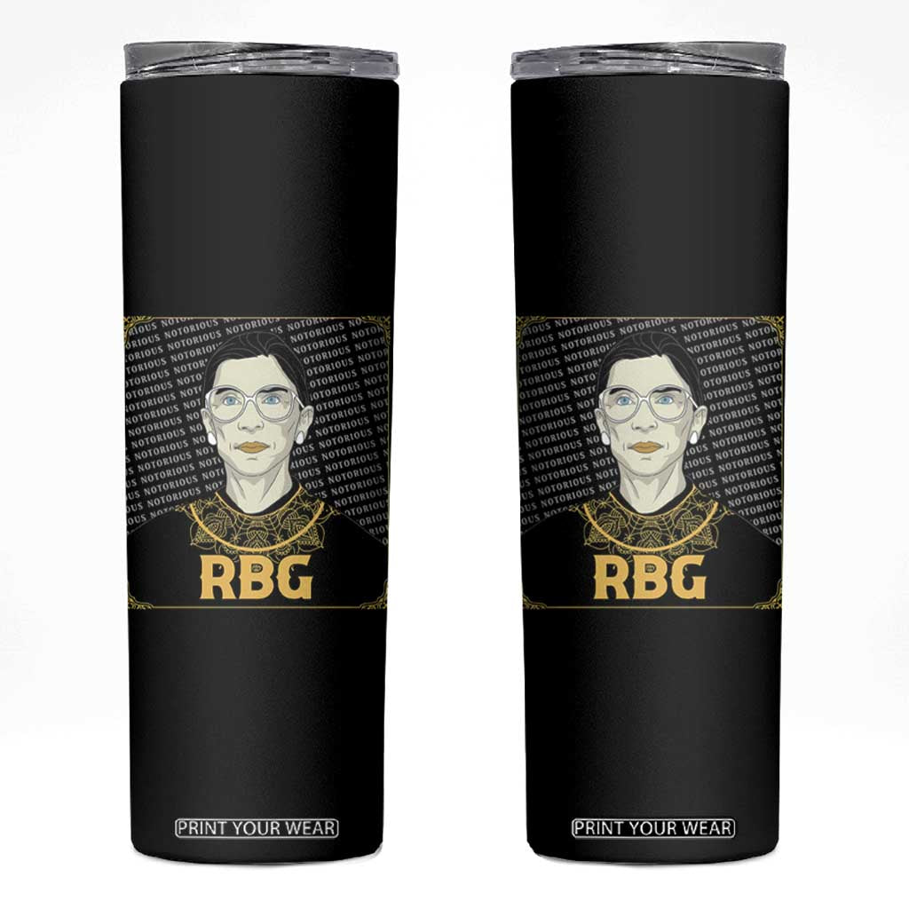 Feminist Skinny Tumbler Notorious RBG Ruth Bader Ginsburg Women's Rights TS09 Black Print Your Wear