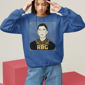 Feminist Sweatshirt Notorious RBG Ruth Bader Ginsburg Women's Rights TS09 Royal Blue Printyourwear