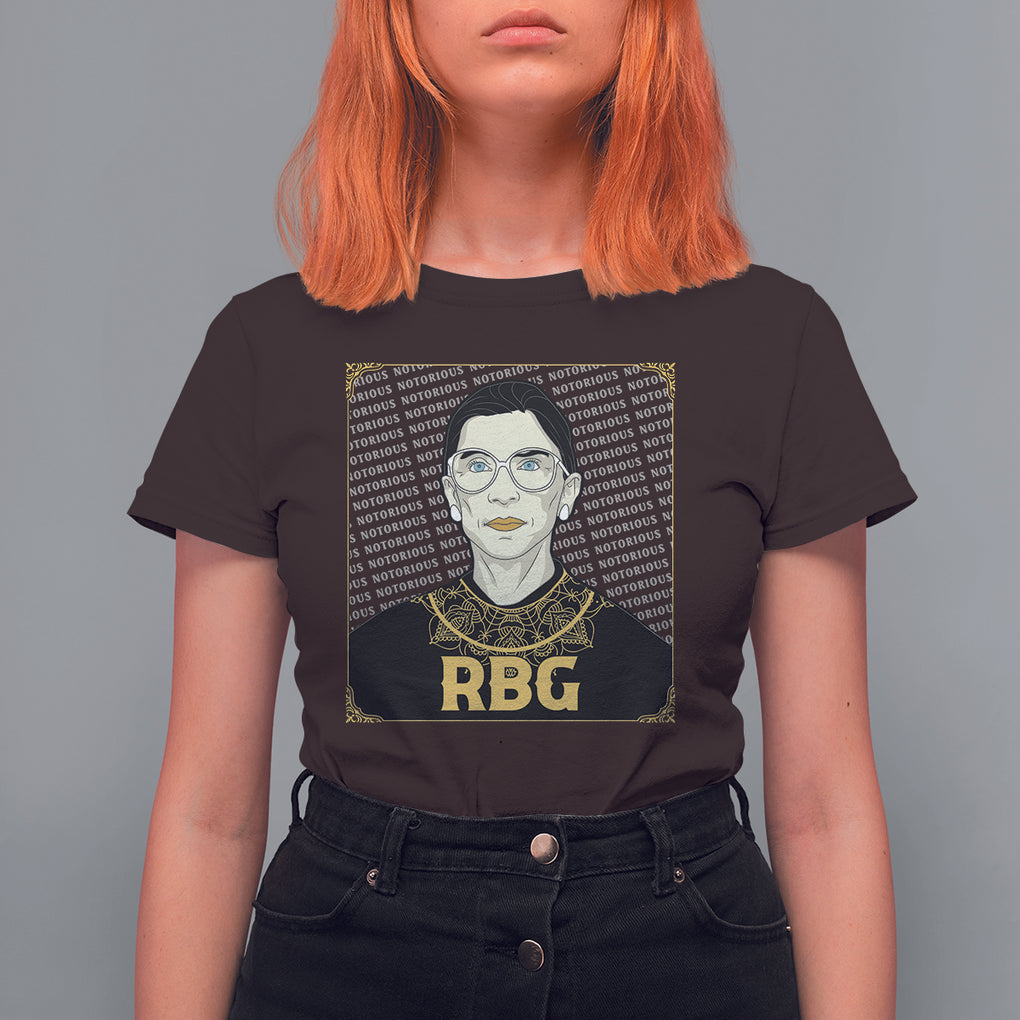 Feminist T Shirt For Women Notorious RBG Ruth Bader Ginsburg Women's Rights TS09 Dark Chocolate Printyourwear