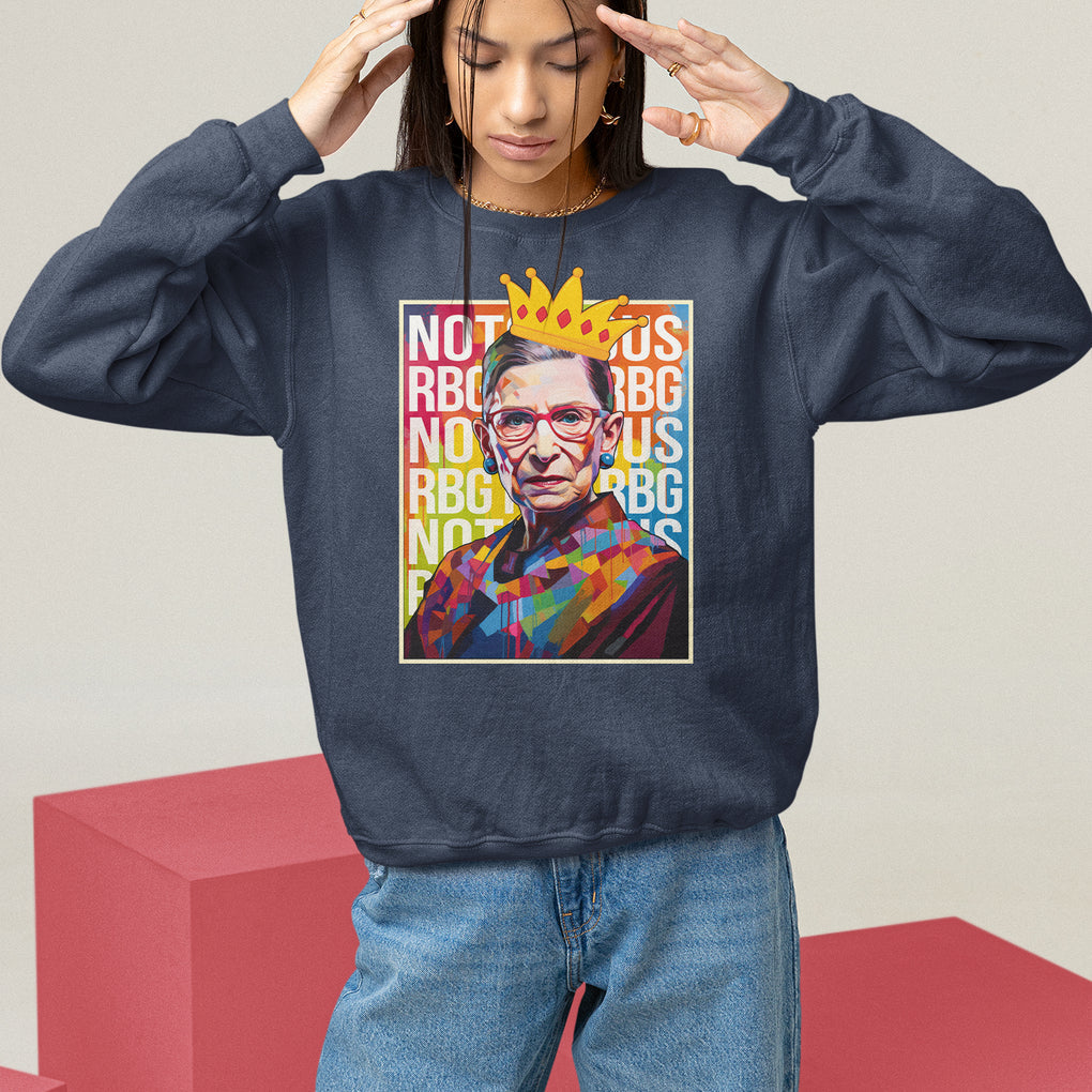 Women's Rights Sweatshirt Notorious RBG Ruth Bader Ginsburg Feminist TS09 Navy Printyourwear
