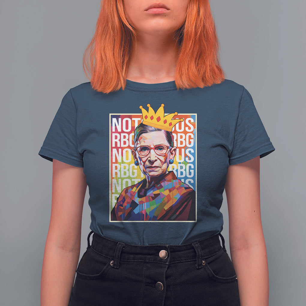 Women's Rights T Shirt For Women Notorious RBG Ruth Bader Ginsburg Feminist TS09 Navy Printyourwear
