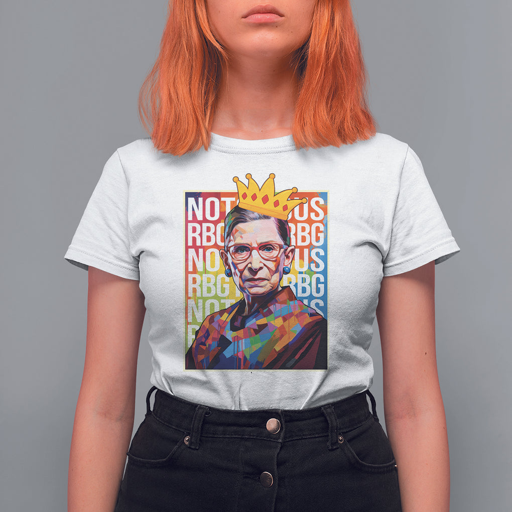 Women's Rights T Shirt For Women Notorious RBG Ruth Bader Ginsburg Feminist TS09 White Printyourwear