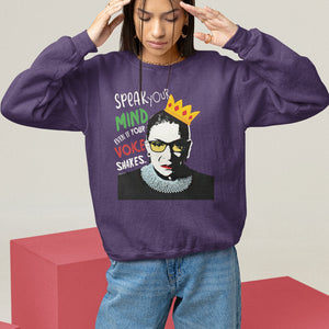 Speak Your Mind Even If Your Voice Shakes Sweatshirt Feminist RBG Ruth Bader Ginsburg TS09 Purple Printyourwear