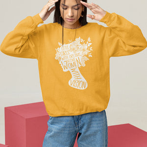 Women's Rights Sweatshirt Little Girls With Dreams Become Women With Vision TS09 Gold Printyourwear