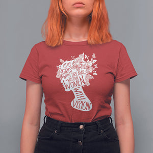 Women's Rights T Shirt For Women Little Girls With Dreams Become Women With Vision TS09 Red Printyourwear