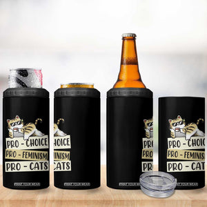 Feminist 4 in 1 Can Cooler Tumbler Pro Choice Pro Feminism Pro Cats Funny Cat Coffee TS09 Print Your Wear