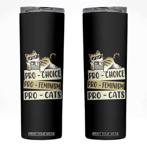 Feminist Skinny Tumbler Pro Choice Pro Feminism Pro Cats Funny Cat Coffee TS09 Black Print Your Wear