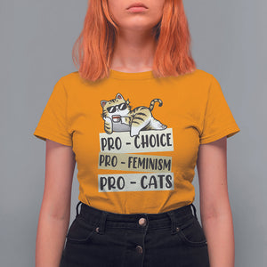 Feminist T Shirt For Women Pro Choice Pro Feminism Pro Cats Funny Cat Coffee TS09 Gold Printyourwear