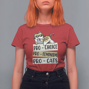 Feminist T Shirt For Women Pro Choice Pro Feminism Pro Cats Funny Cat Coffee TS09 Red Printyourwear