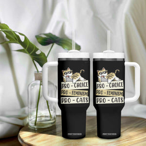 Feminist Tumbler With Handle Pro Choice Pro Feminism Pro Cats Funny Cat Coffee TS09 Print Your Wear