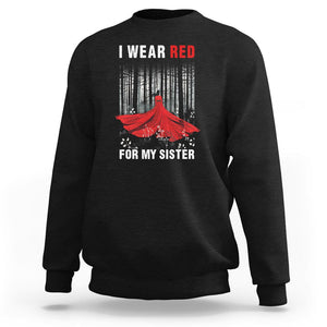 MMIW Sweatshirt I Wear Red For My Sister Native American TS09 Black Printyourwear
