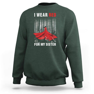 MMIW Sweatshirt I Wear Red For My Sister Native American TS09 Dark Forest Green Printyourwear