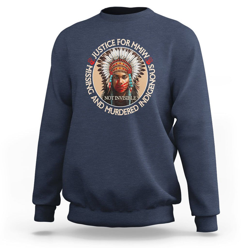 MMIW Sweatshirt Justice For Missing Murdered Indigenous Women Girl TS09 Navy Printyourwear