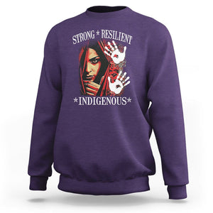 MMIW Sweatshirt Strong Resilient Indigenous Women Native American TS09 Purple Printyourwear