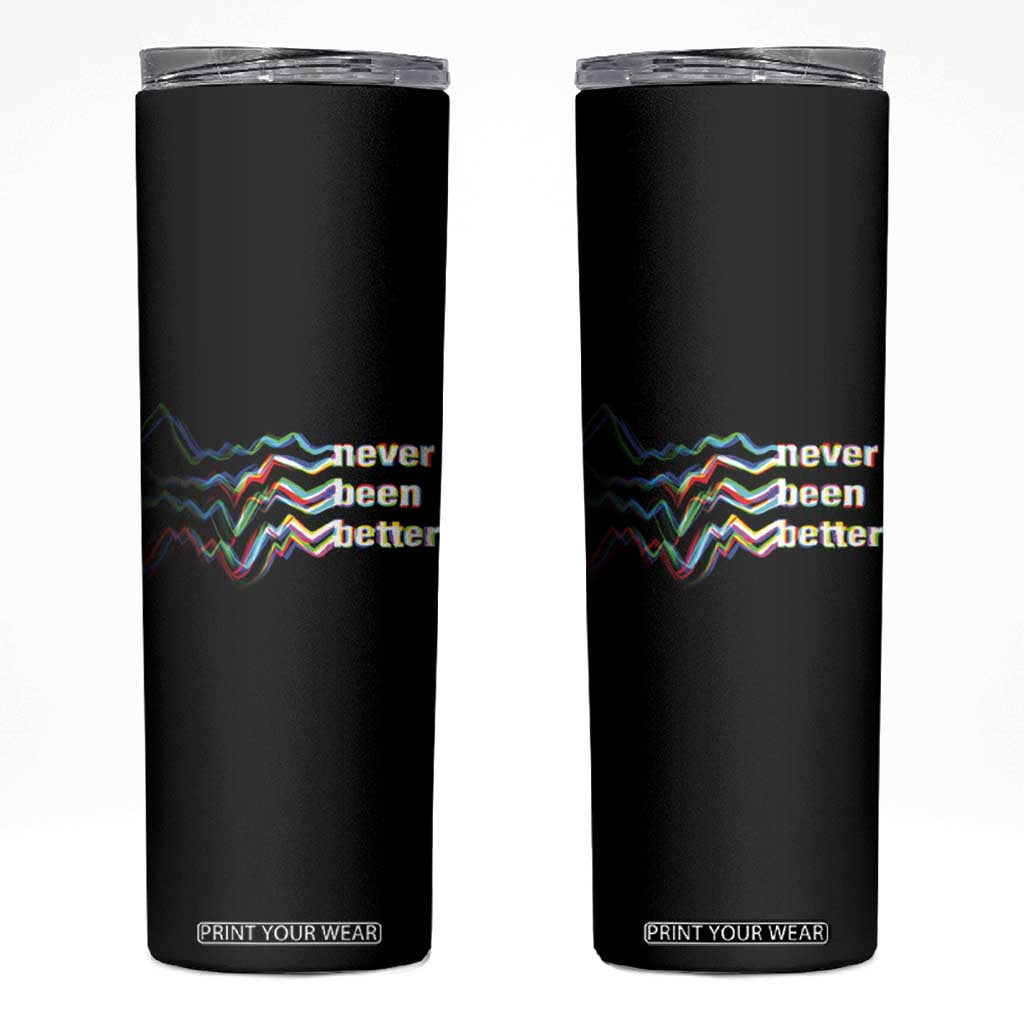 Mental Health Skinny Tumbler Existential Dread Never Been Better Vaporwave Typography Aesthetic TS09 Black Print Your Wear