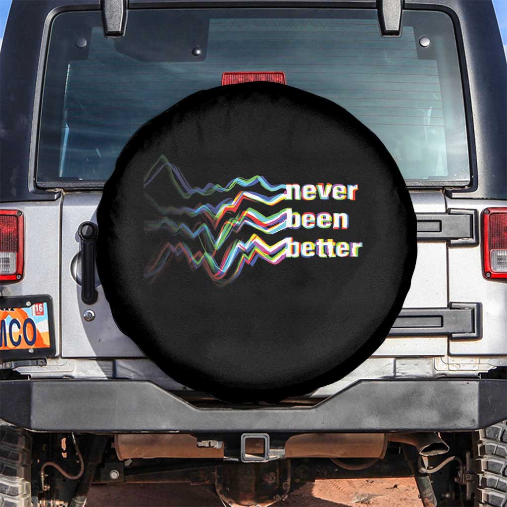 Mental Health Spare Tire Cover Existential Dread Never Been Better Vaporwave Typography Aesthetic TS09 No hole Black Print Your Wear