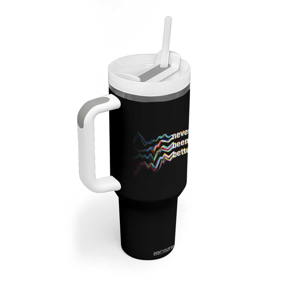 Mental Health Tumbler With Handle Existential Dread Never Been Better Vaporwave Typography Aesthetic TS09 Print Your Wear