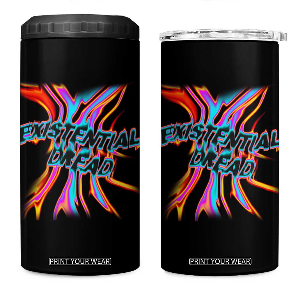 Mental Health 4 in 1 Can Cooler Tumbler Existential Dread Liquid Melting Typography TS09 One Size: 16 oz Black Print Your Wear