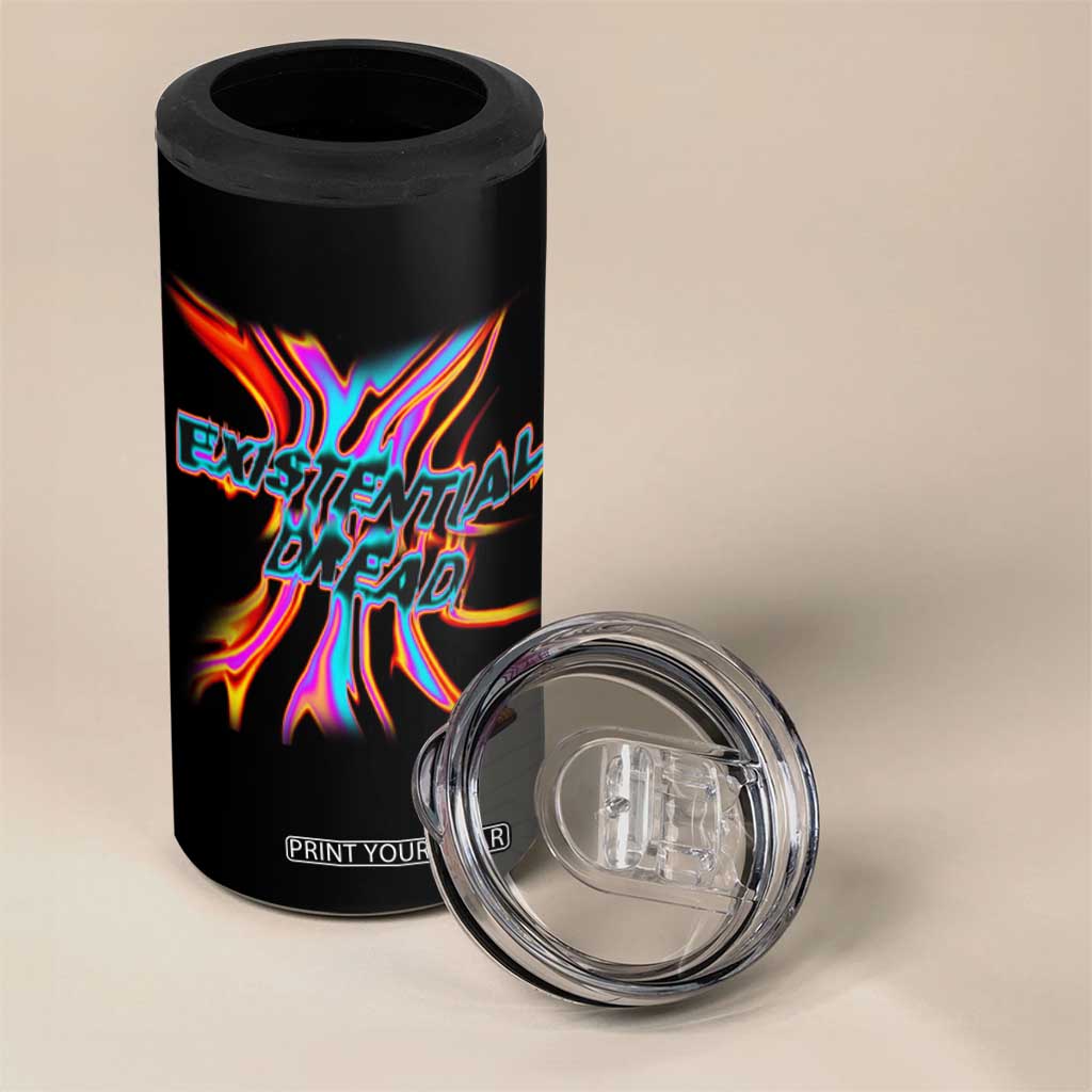 Mental Health 4 in 1 Can Cooler Tumbler Existential Dread Liquid Melting Typography TS09 Print Your Wear