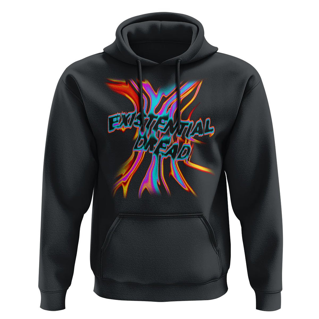 Mental Health Hoodie Existential Dread Liquid Melting Typography TS09 Black Printyourwear