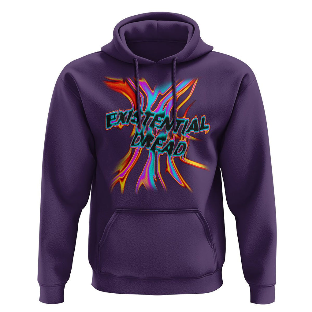 Mental Health Hoodie Existential Dread Liquid Melting Typography TS09 Purple Printyourwear