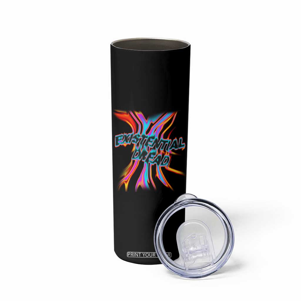 Mental Health Skinny Tumbler Existential Dread Liquid Melting Typography TS09 Print Your Wear