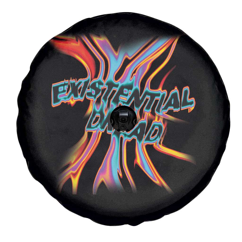 Mental Health Spare Tire Cover Existential Dread Liquid Melting Typography TS09 Print Your Wear