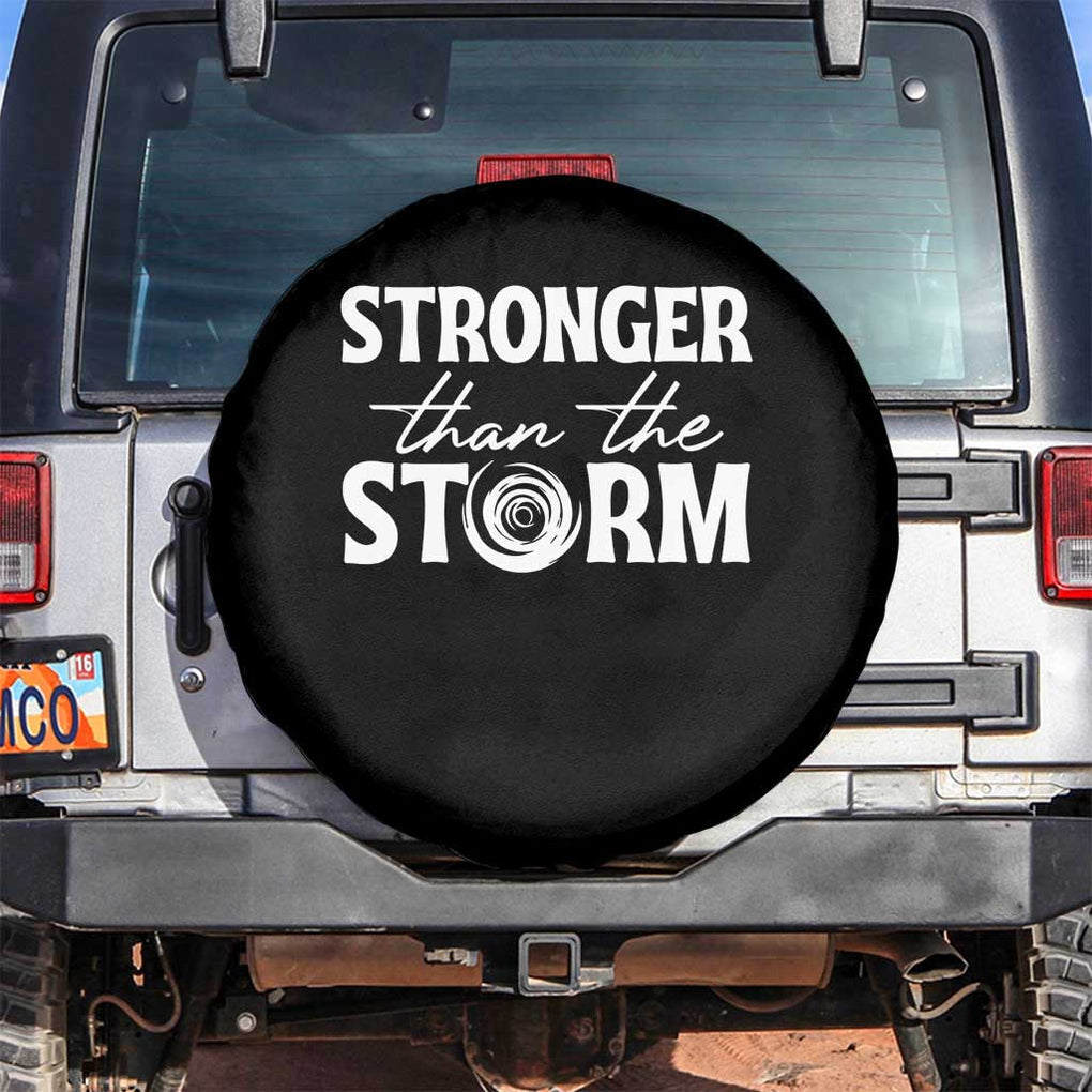 Mental Health Awareness Spare Tire Cover Stronger Than The Storm Warrior TS09 No hole Black Print Your Wear