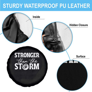 Mental Health Awareness Spare Tire Cover Stronger Than The Storm Warrior TS09 Print Your Wear