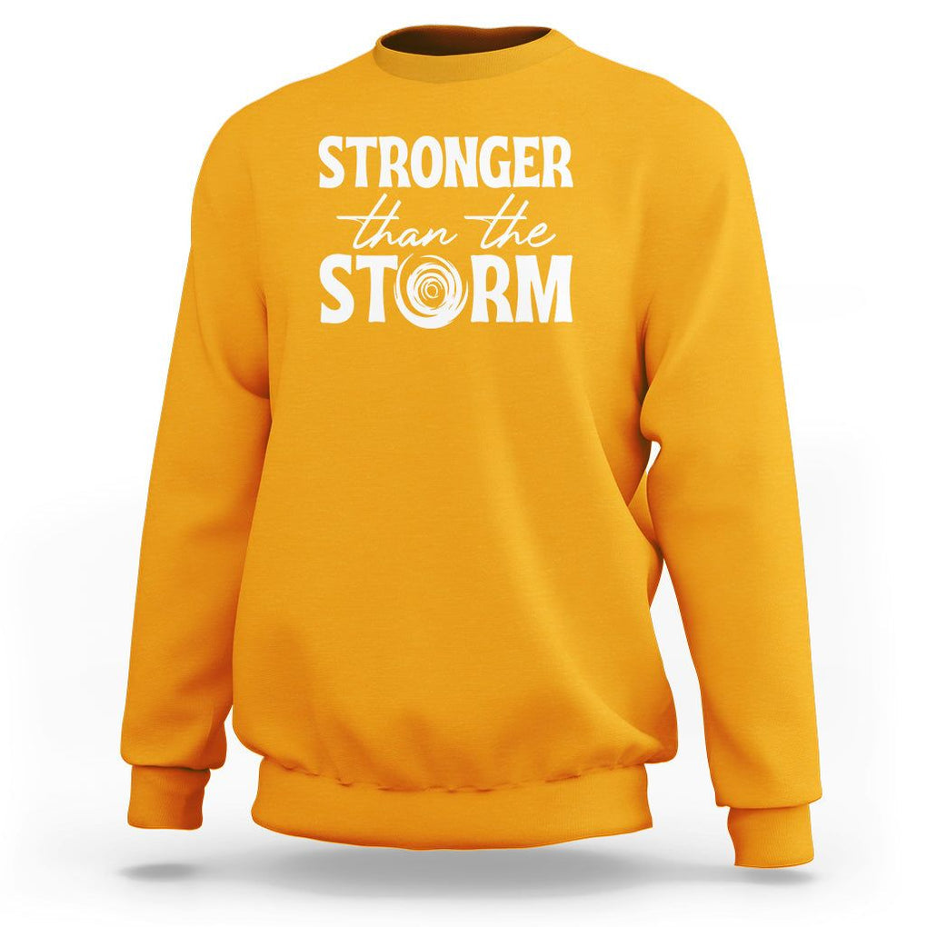 Mental Health Awareness Sweatshirt Stronger Than The Storm Warrior TS09 Gold Printyourwear