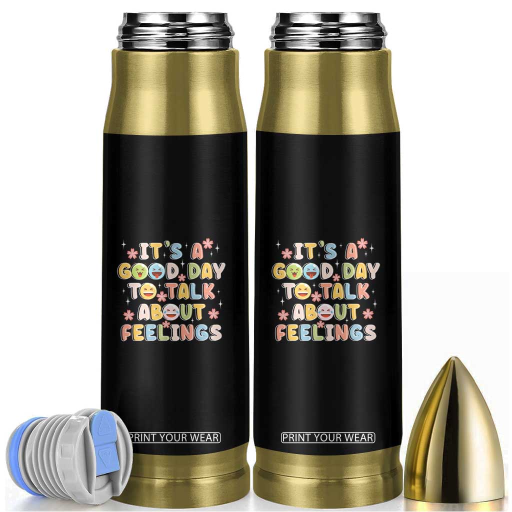 Mental Health Awareness Bullet Tumbler It's Good Day to Talk About Feelings Counselor Therapist TS09 Black Print Your Wear