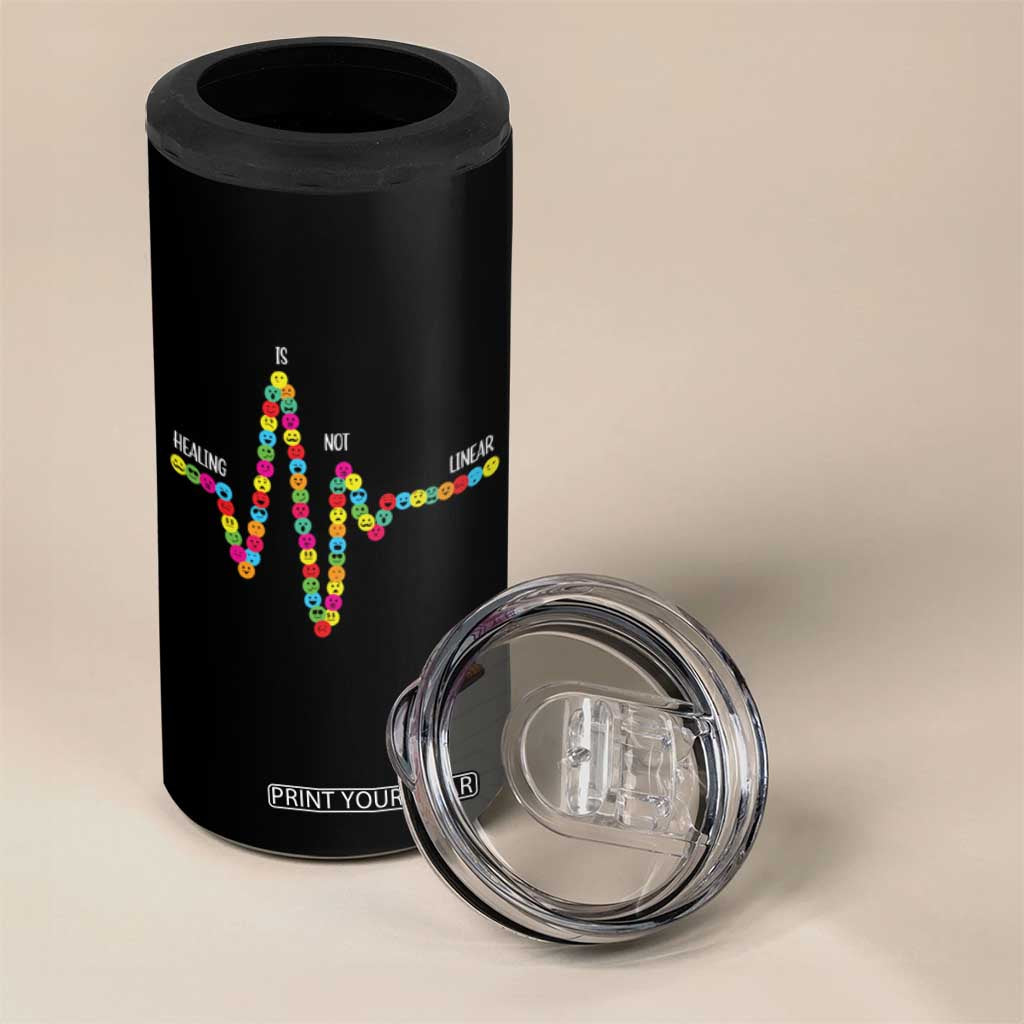 Mental Health 4 in 1 Can Cooler Tumbler Healing Is Not Linear Emotion Faces TS09 Print Your Wear
