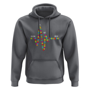 Mental Health Hoodie Healing Is Not Linear Emotion Faces TS09 Charcoal Printyourwear