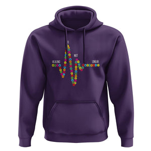 Mental Health Hoodie Healing Is Not Linear Emotion Faces TS09 Purple Printyourwear