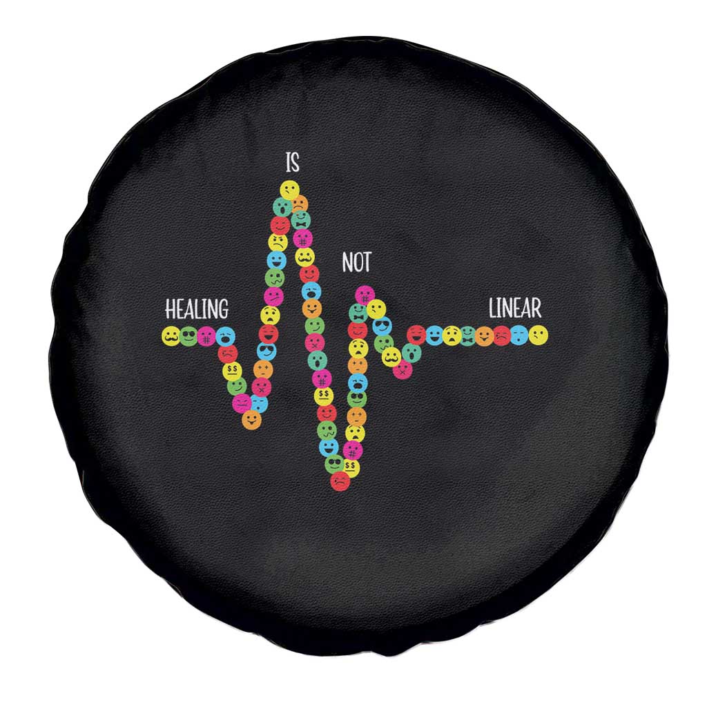 Mental Health Spare Tire Cover Healing Is Not Linear Emotion Faces TS09 Print Your Wear
