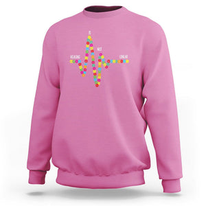 Mental Health Sweatshirt Healing Is Not Linear Emotion Faces TS09 Azalea Printyourwear
