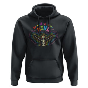 Mental Health Hoodie Be Kind To Your Mind Self Care Rainbow Skeleton TS09 Black Printyourwear