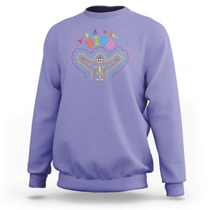 Mental Health Sweatshirt Be Kind To Your Mind Self Care Rainbow Skeleton TS09 Violet Printyourwear