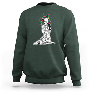 Mental Health Sweatshirt I Am Strong Good Beautiful Bright Talented Successful Enough TS09 Dark Forest Green Printyourwear