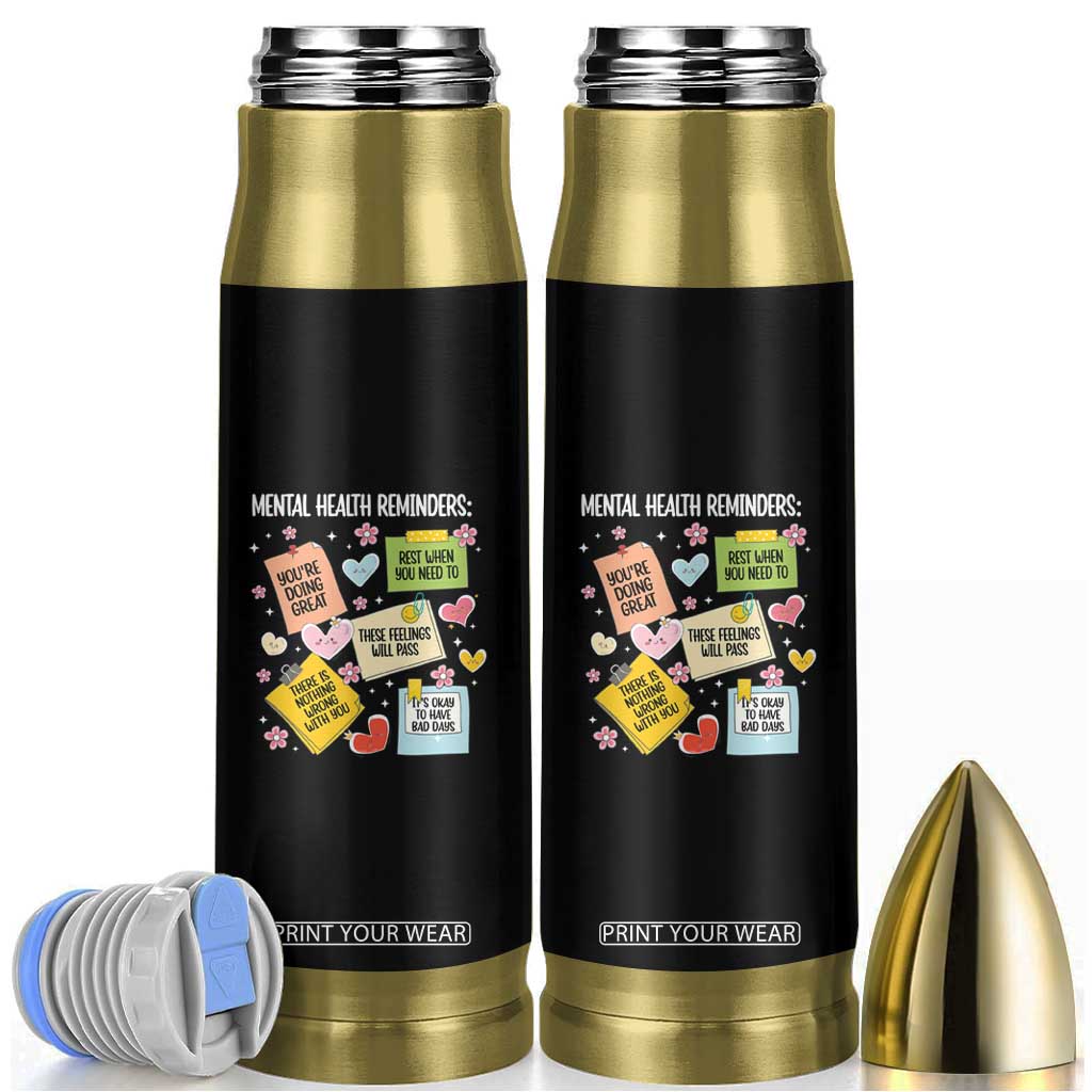 Mental Health Reminders Motivation Bullet Tumbler TS09 Black Print Your Wear
