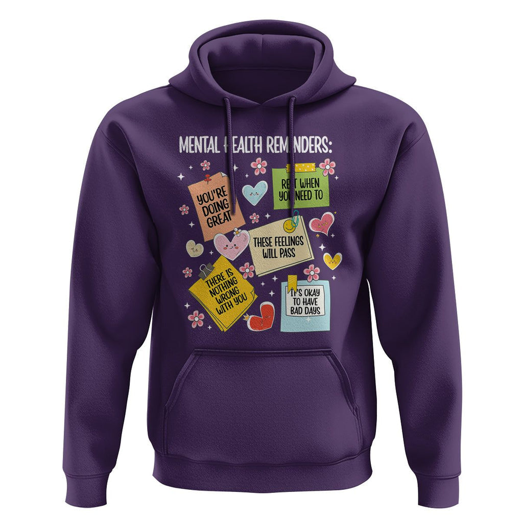 Mental Health Reminders Motivation Hoodie TS09 Purple Printyourwear