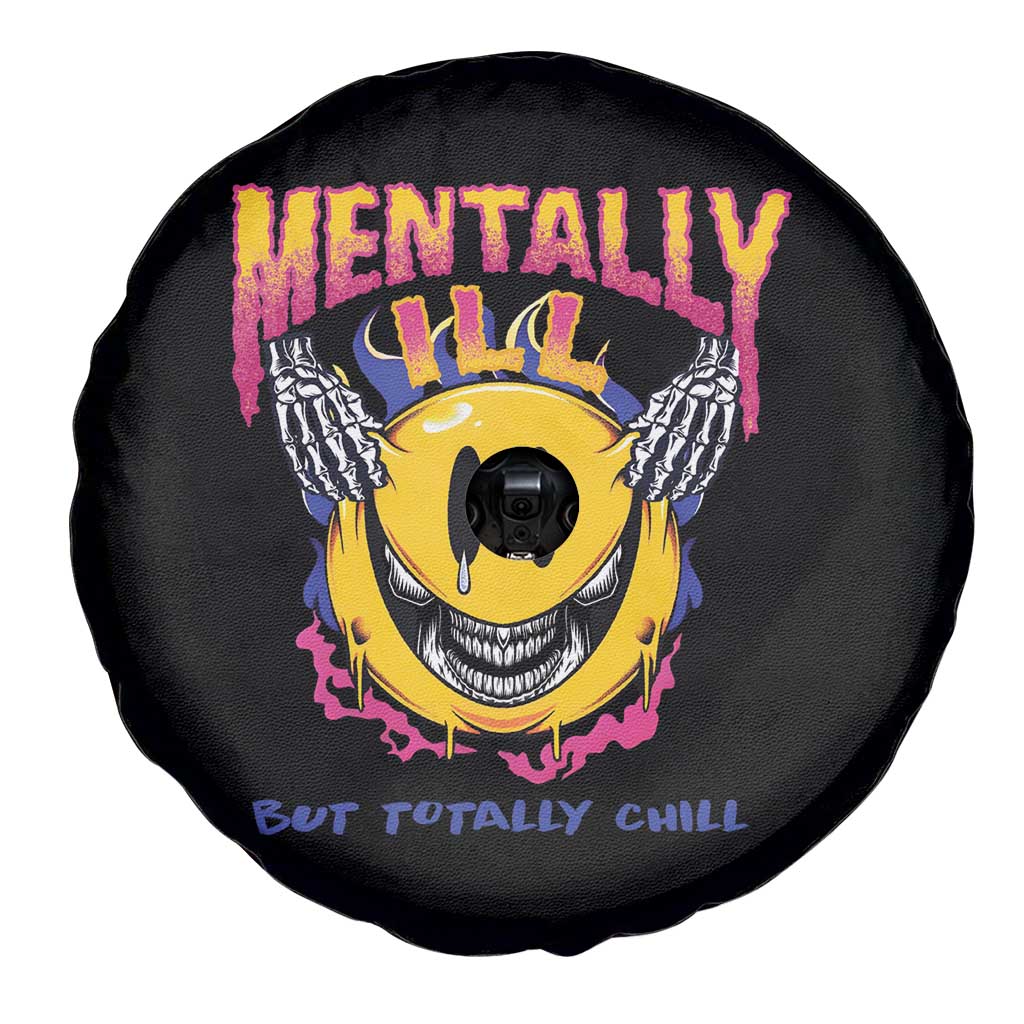 Mental Health Spare Tire Cover Mentally Ill But Totally Chill Emotion Faces TS09 Print Your Wear