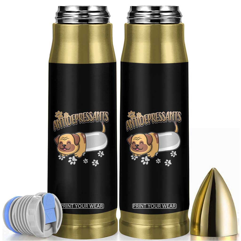 Mental Health Dog Lover Bullet Tumbler Antidepressants Dog Puppy Pill TS09 Black Print Your Wear