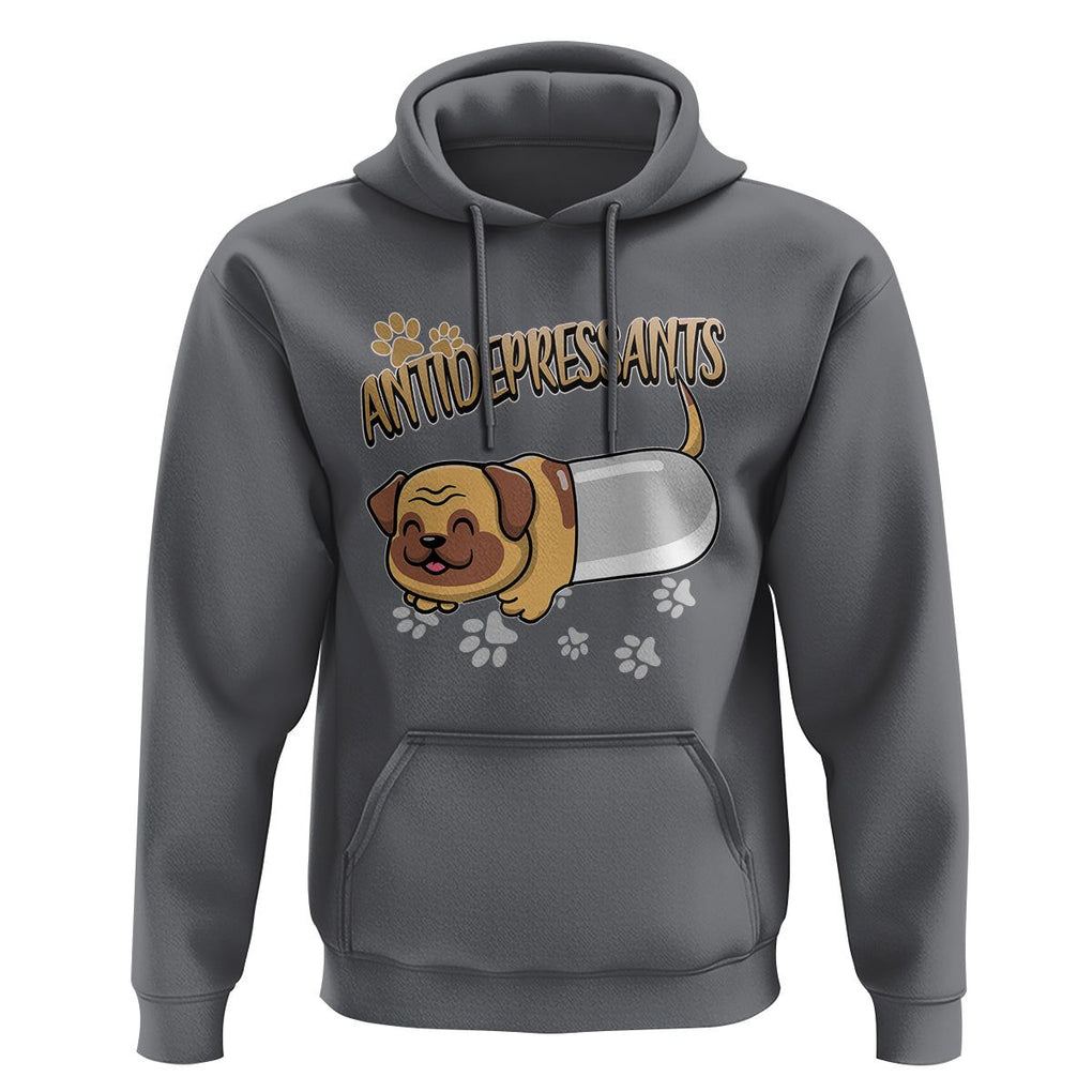 Mental Health Dog Lover Hoodie Antidepressants Dog Puppy Pill TS09 Charcoal Printyourwear