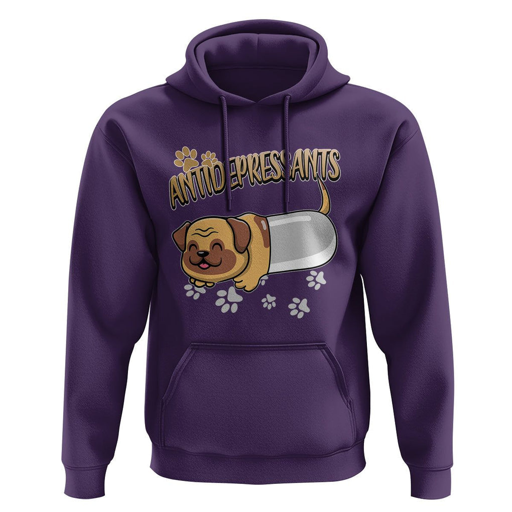 Mental Health Dog Lover Hoodie Antidepressants Dog Puppy Pill TS09 Purple Printyourwear
