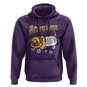 Mental Health Dog Lover Hoodie Antidepressants Dog Puppy Pill TS09 Purple Printyourwear