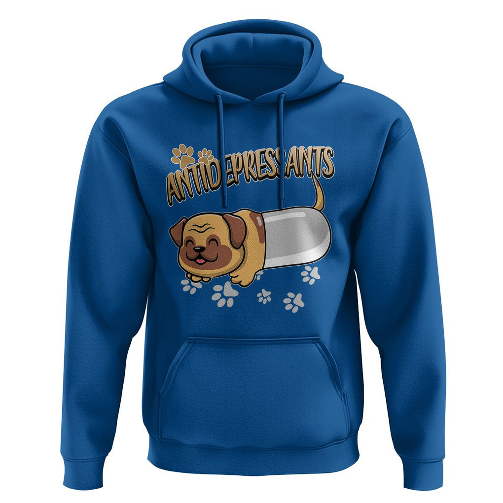 Mental Health Dog Lover Hoodie Antidepressants Dog Puppy Pill TS09 Royal Blue Printyourwear