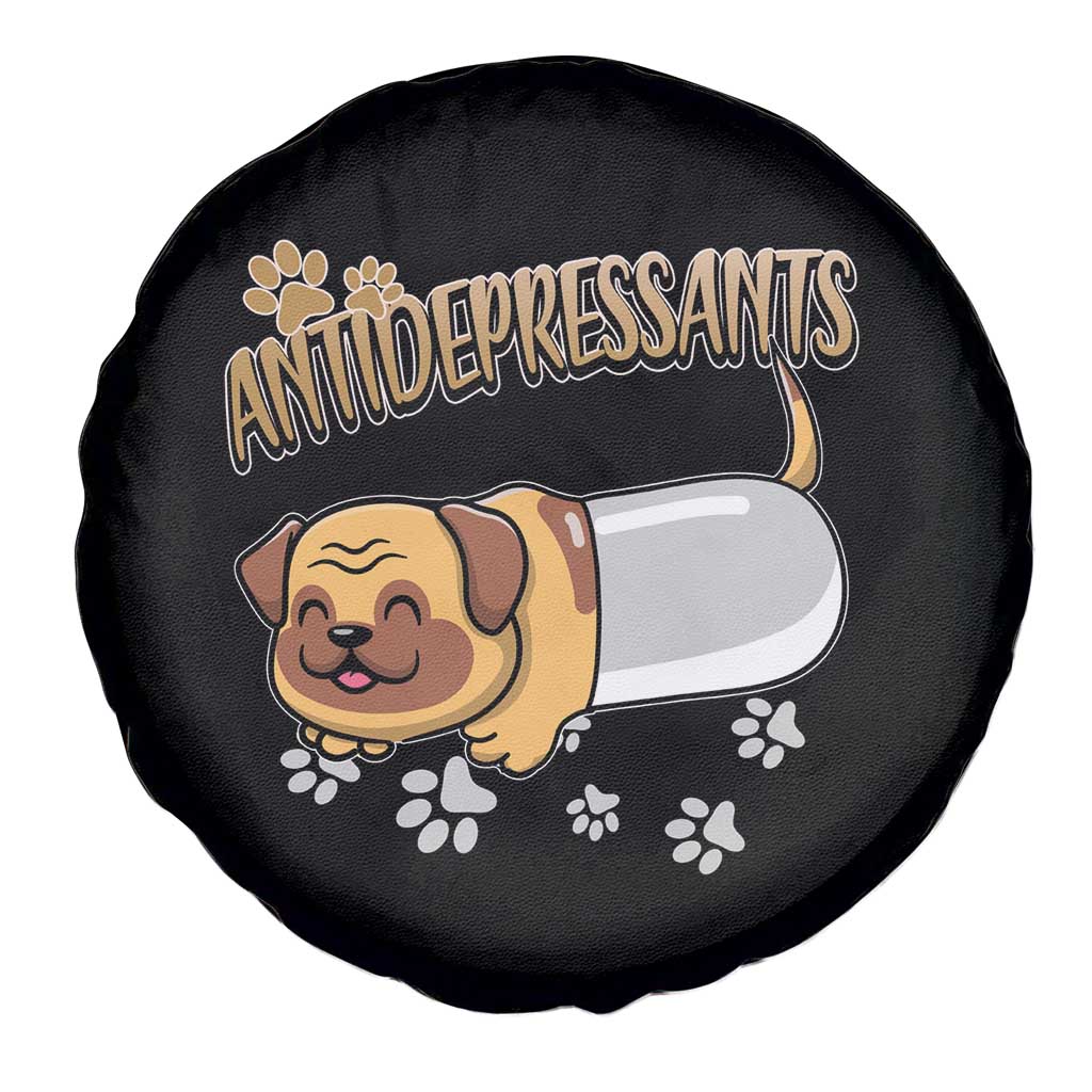 Mental Health Dog Lover Spare Tire Cover Antidepressants Dog Puppy Pill TS09 Print Your Wear